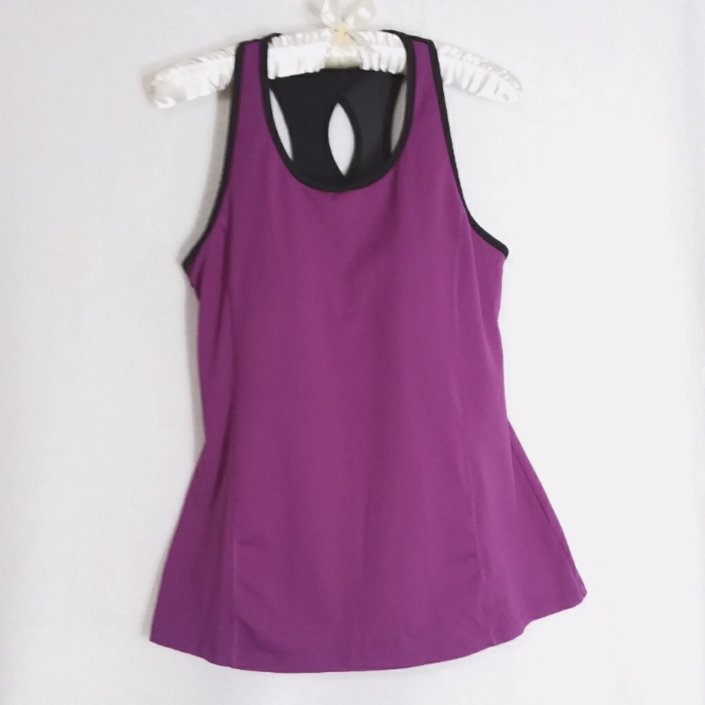 Racer Back Performance Black Purple Tank Top Fila